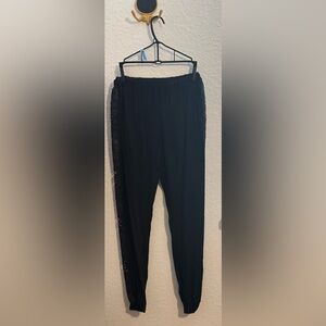 Black Jogger Pants with Side Detail